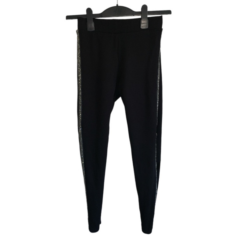Zara Black Pull on Side Beaded/Studded Pants